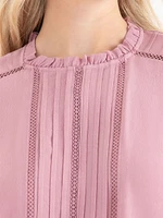 Ruffle Pintuck Blouse