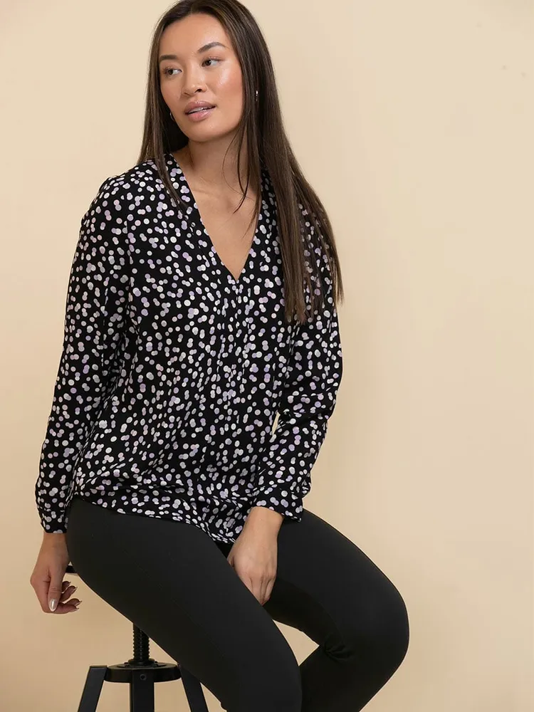 V-Neck Long Sleeve Blouse