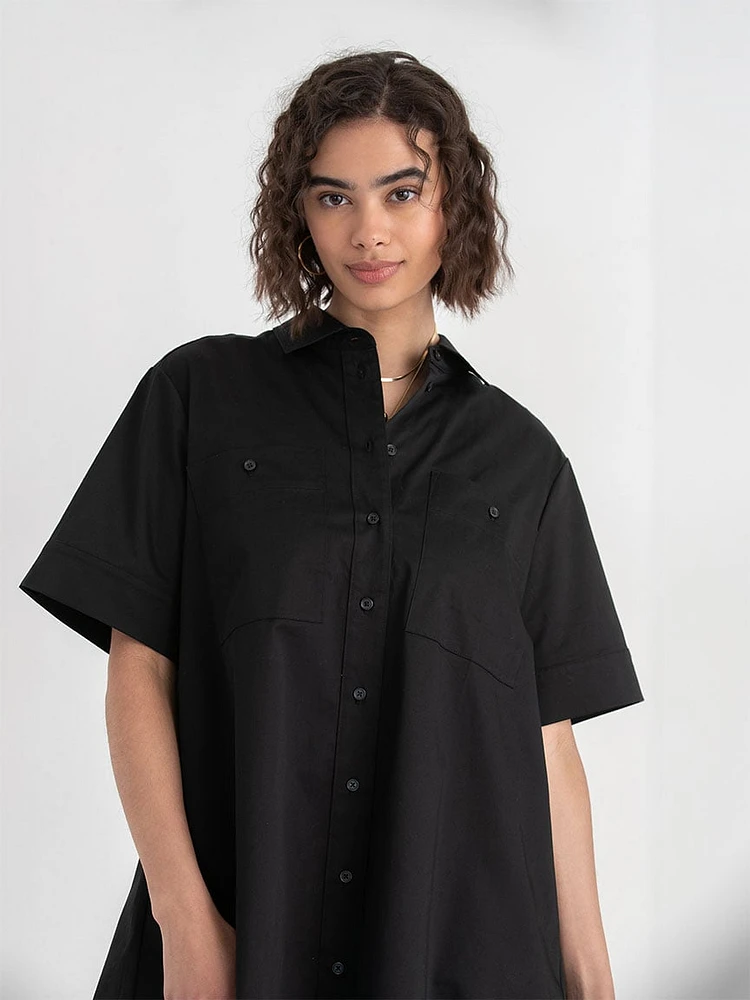 Luxe Poplin Shirt Dress