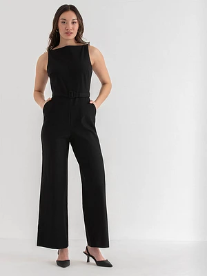 Luna Boatneck Jumpsuit Luxe Ponte