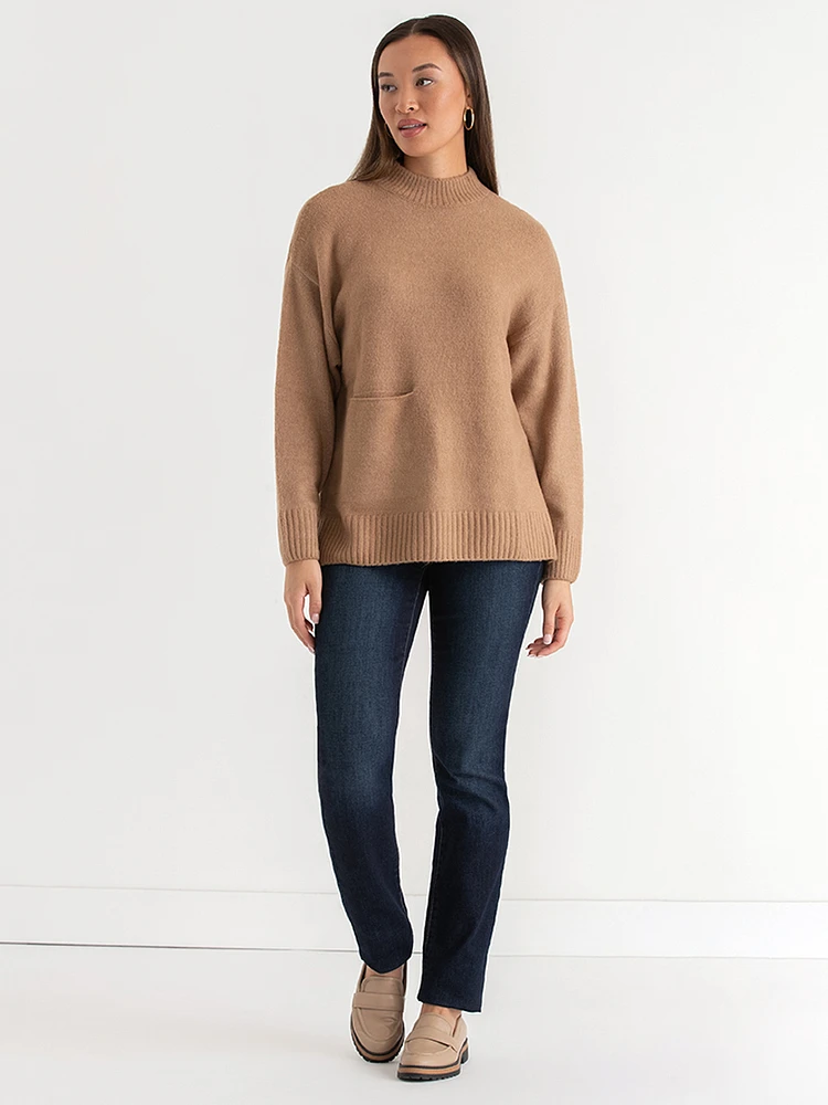 Mock Neck Tunic Sweater