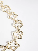 Gold-Plated Hollow Flower Necklace