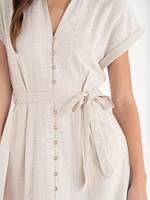 Midi Linen Shirtdress