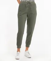 Linen Blend Drawstring Jogger