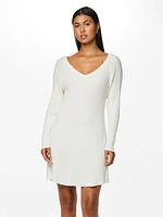 Prista Long Sleeve V-Neck Rib Knit Dress