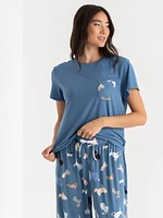 T-Shirt and Print Pants Pajama Set