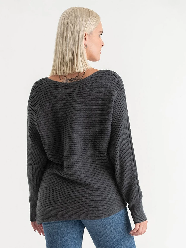 Ribbed Asymmetrical Sweater