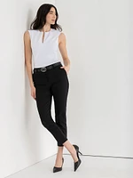 Zip Front Top Luxe Ponte