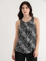 Paulina Pleat Neck Sleeveless Blouse