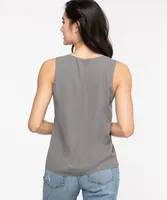 Double Layer Sleeveless V-Neck Blouse