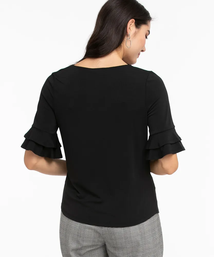 Eco-Friendly Flounce Sleeve Top