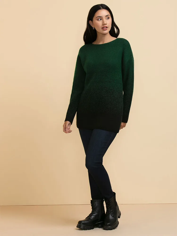 Ombre Boat Neck Sweater