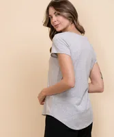 V-Neck Tee Shirt with Tail