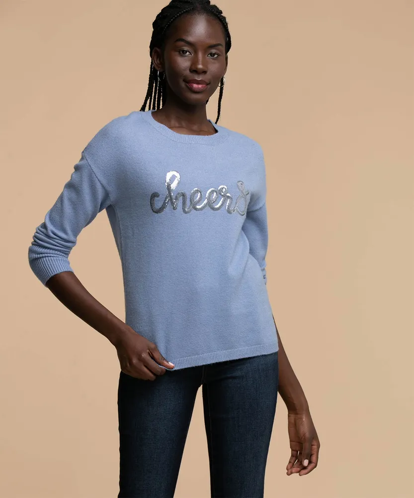 "Cheers" Sequin Sweater