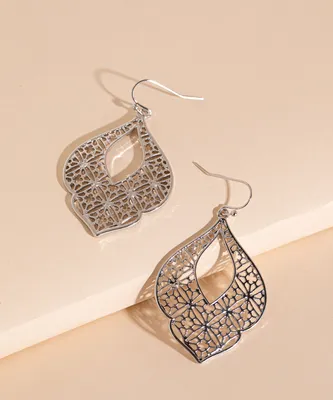 Bohemian Teardrop Metal Earrings