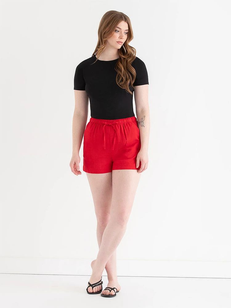 Viscose Linen Drawstring Shorts