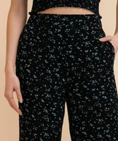 Printed Pull-Up Wide Leg Pant