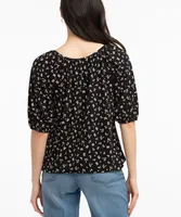 Printed Elbow Sleeve Top