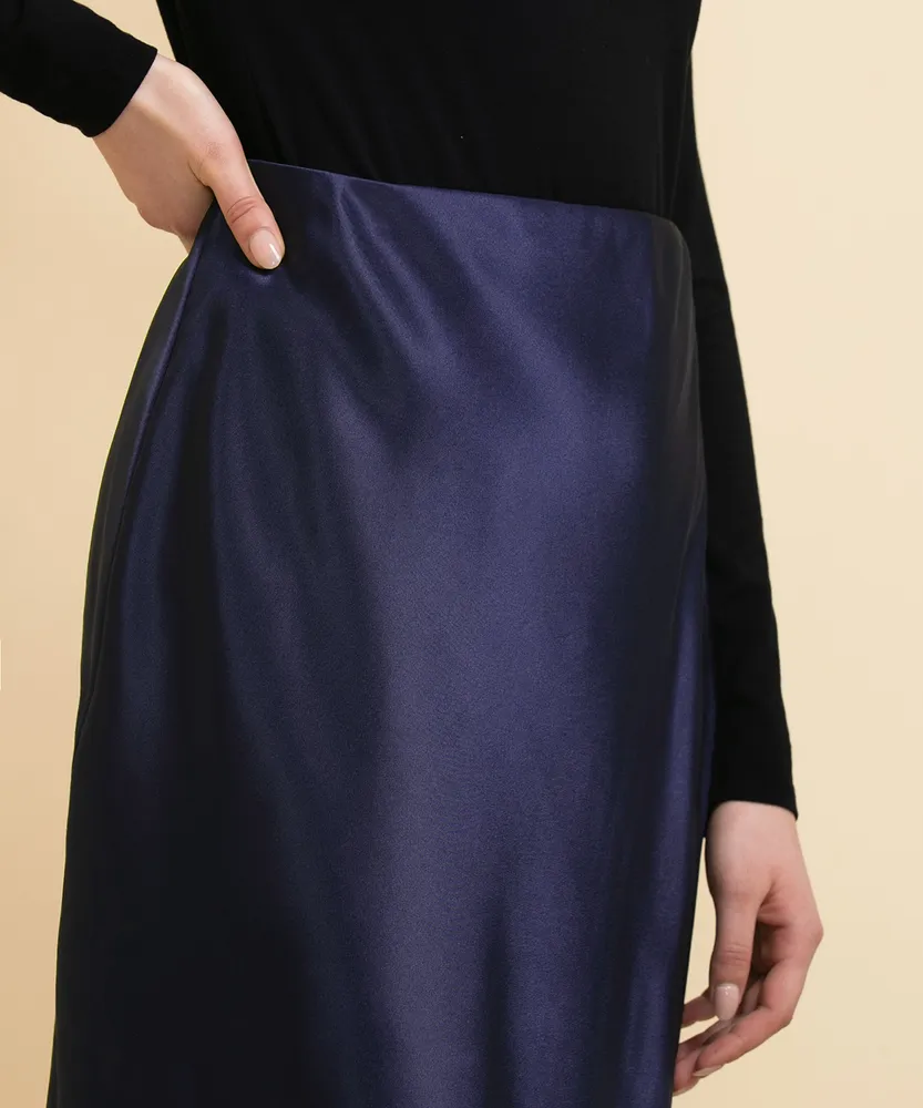 Tash + Sophie Satin Elastic Waist Skirt