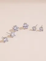 Crystal Stud Earring Trio