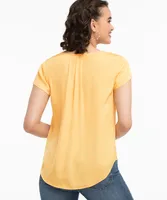 Cap Sleeve V-Neck Blouse