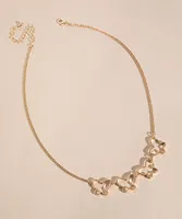 Short Necklace with Outline Butterflies