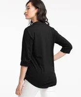 Knit Collared Button Front Shirt