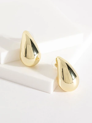 Gold Dome Teardrop Earrings