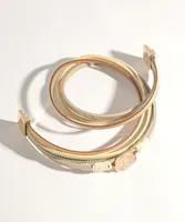 Beige Layered Snap Bracelet