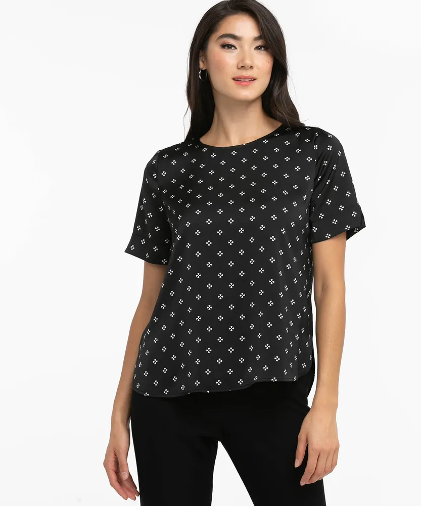 Short Sleeve Scoop Neck Blouse