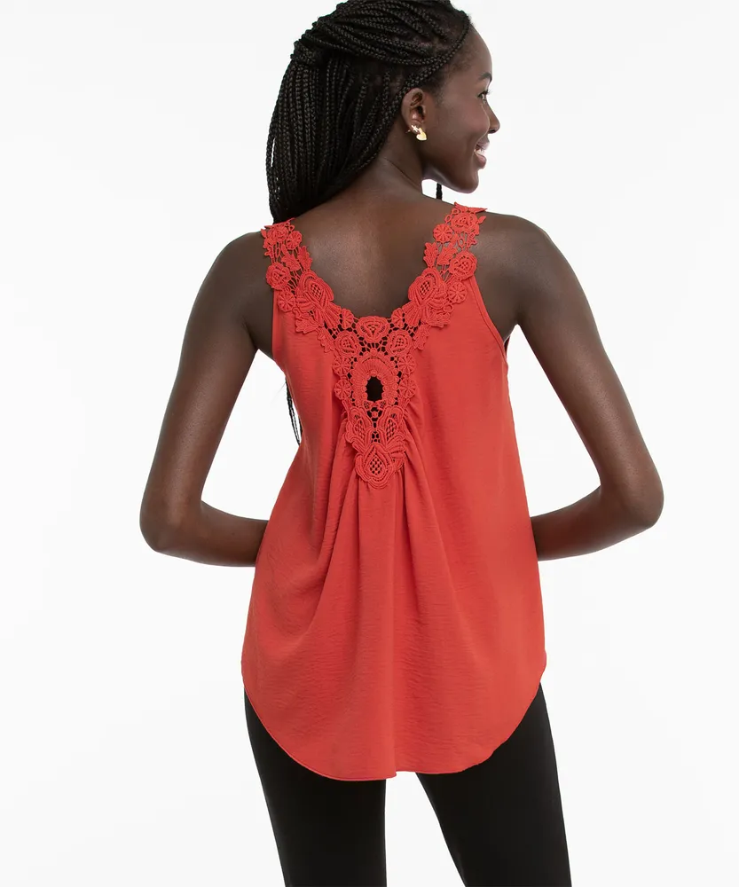 Crochet Back Tank Blouse