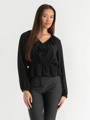 Long Sleeve Ruffle Blouse