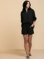 Long Sleeve Linen Button-Up Shirt