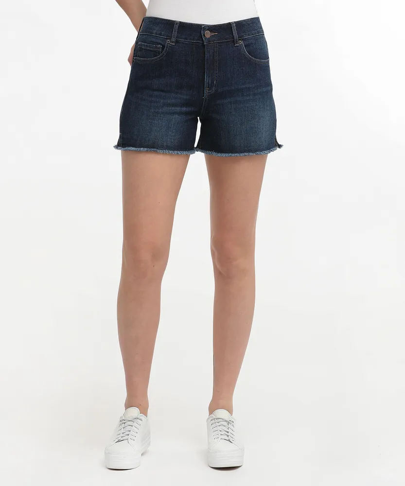 5-Pocket Frayed Hem Denim Short