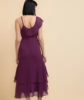 One Shoulder Ruffle Maxi Dress