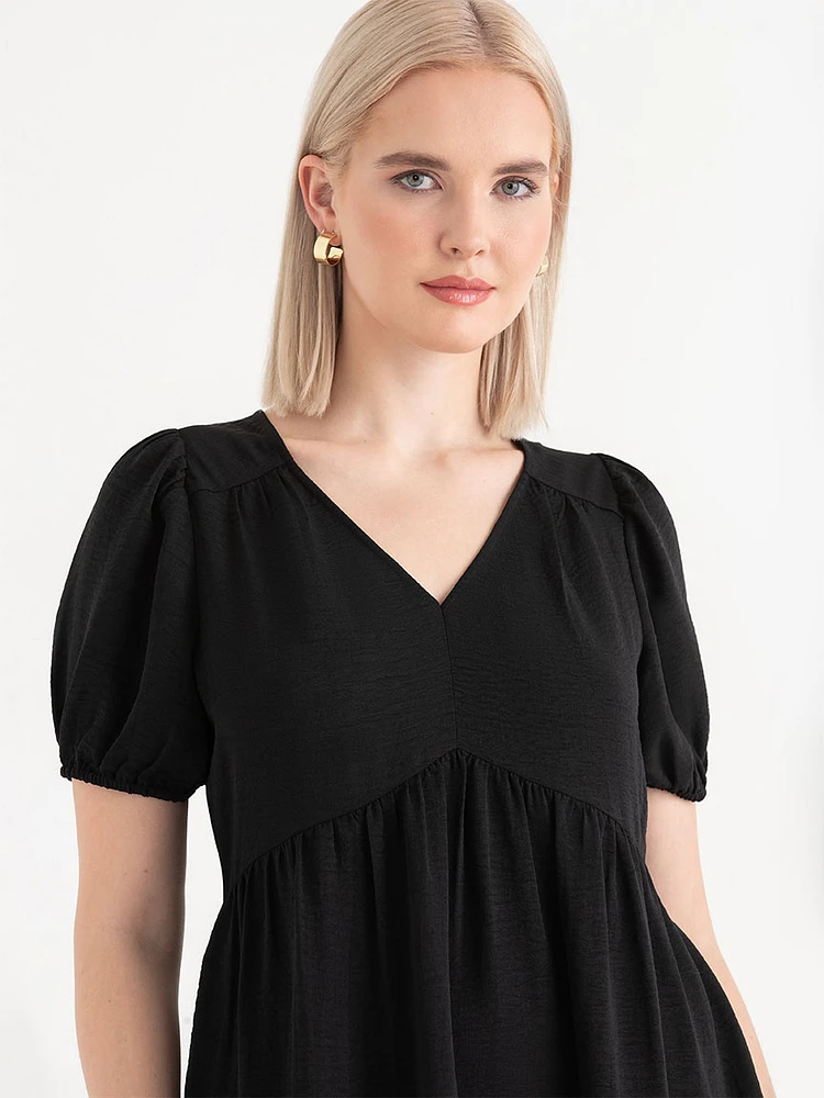 Airflow Puff Sleeve Midi Dress