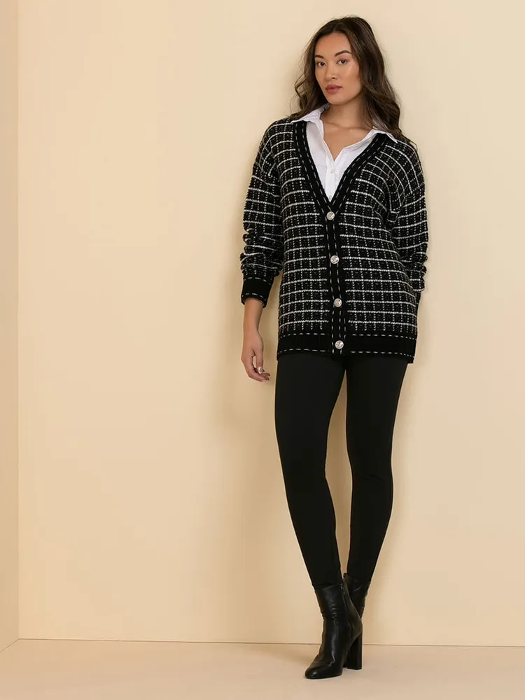 Button-Up Cashmere-Blend Cardigan Sweater