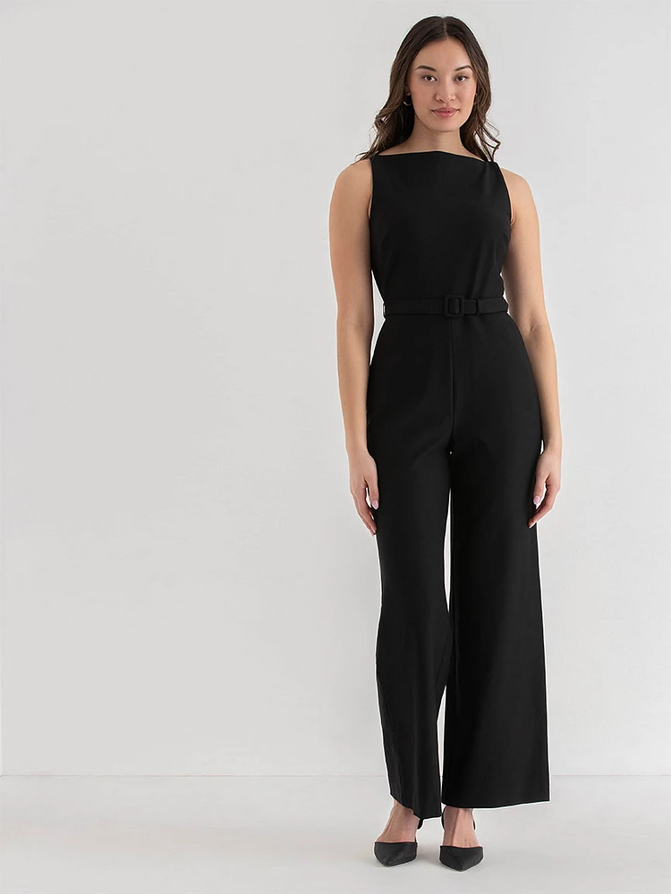 Luna Boatneck Jumpsuit Luxe Ponte