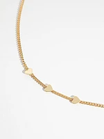 Crystal Heart Gold Necklace