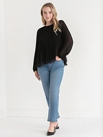 Long Sleeve Release Pleat Blouse