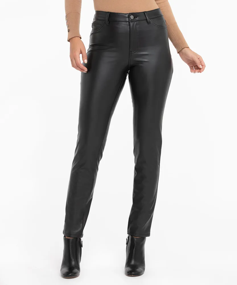 Faux Leather Straight Leg Pant