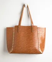 Gold Stud Croc Tote