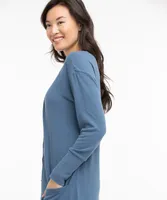 Ribbed Trim Open Front Cardigan