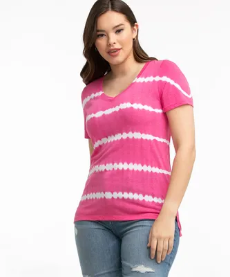 Relaxed V-Neck Tie-Dye Tee