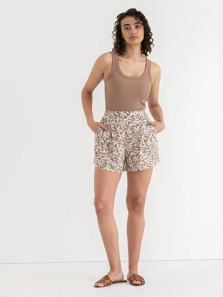 Viscose Linen Pull-On Shorts