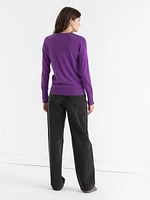 Cashmere Blend Sweater with Rivet Detail