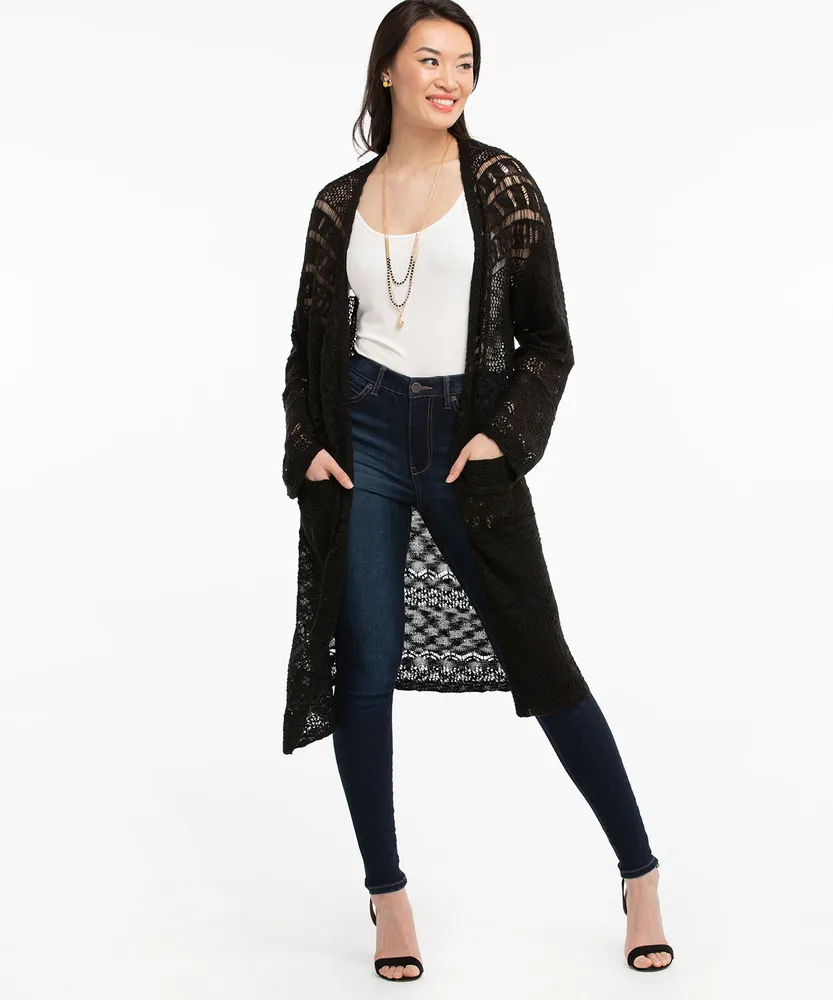 Open Stitch Pointelle Cardigan