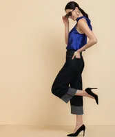 Straight Crop with Cuff Pant