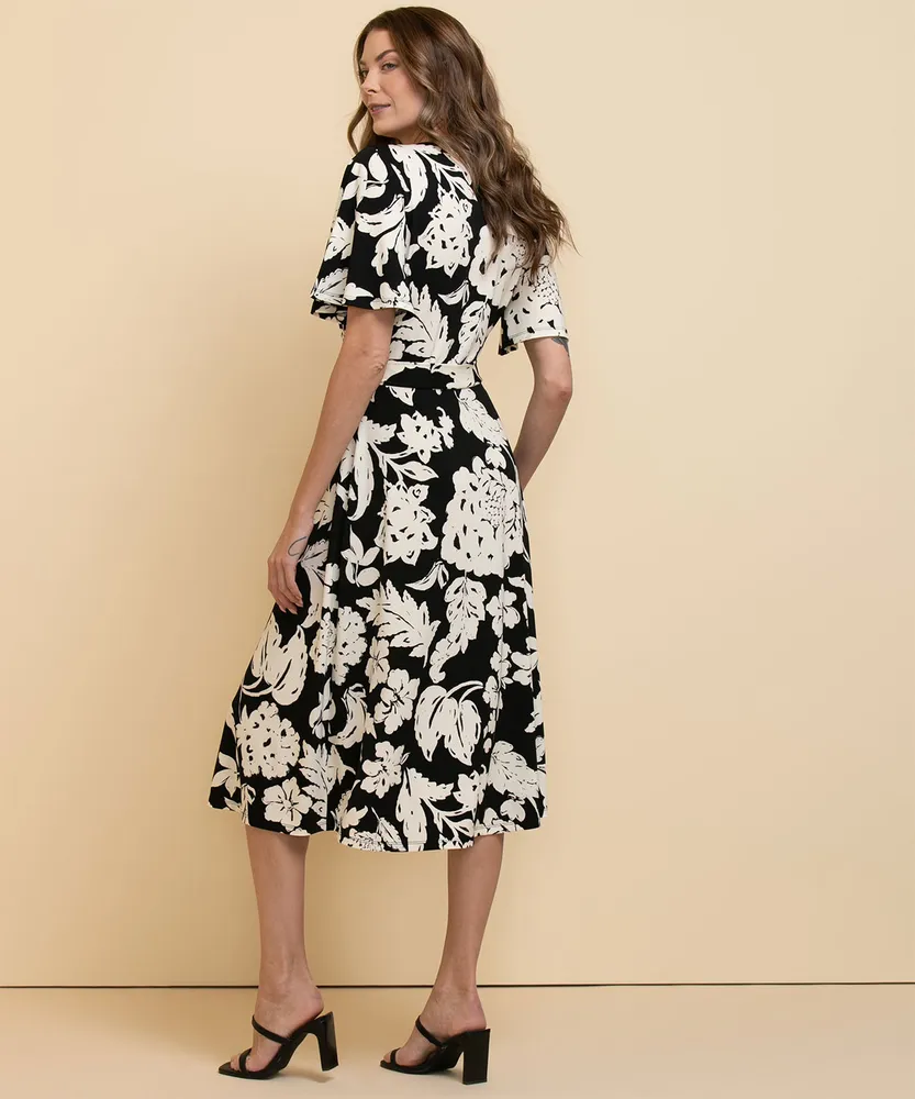 Midi Dress with Tie-Belt