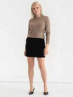 Cashmere Blend Sweater with Rivet Detail